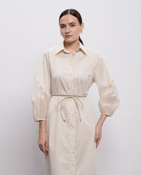 Peserico Бежевий шкіряний пояс з ланцюжком моніль A32602C0CC790