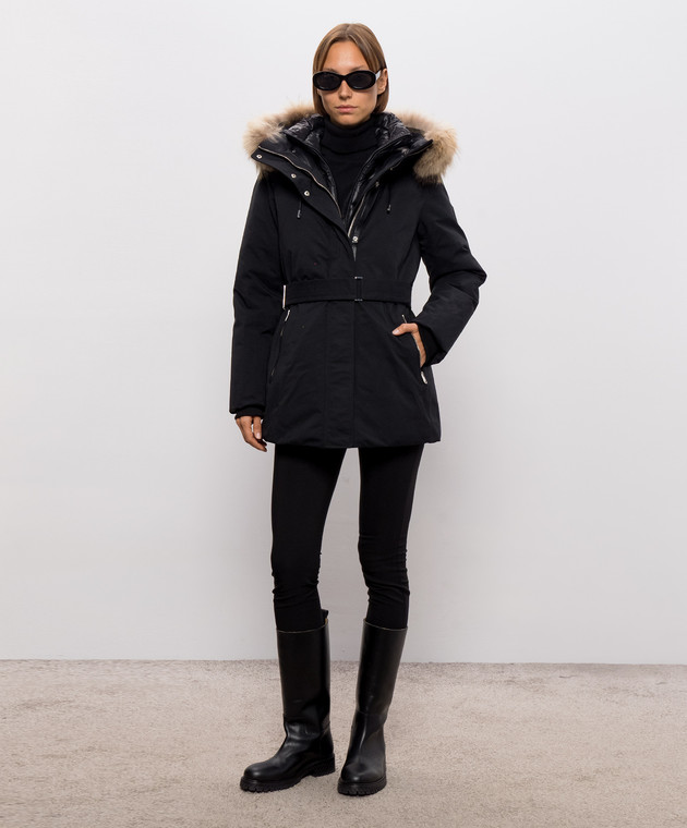 Mackage Черная пуховая куртка Jeni с мехом енота JENIFZ изображение 2