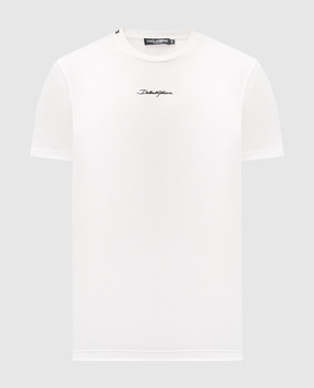 Dolce&Gabbana Біла футболка з вишивкою логотипа G8RN8ZG7P0C