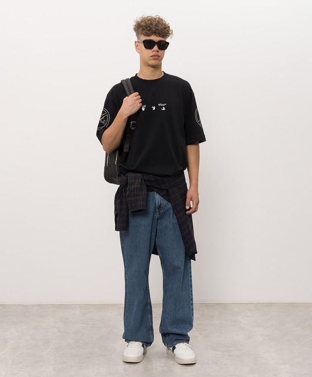 Off-White Черная футболка с принтом Ne i Ghbourhood 44MAA120F26J006 изображение 2