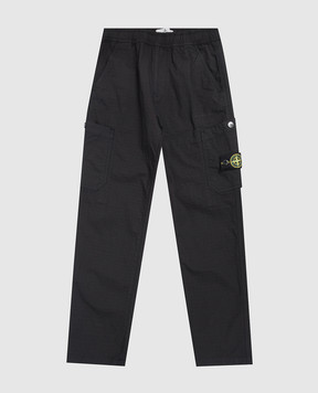 Stone Island Детские черные карго с патчем логотипа L1S163100002S00631012