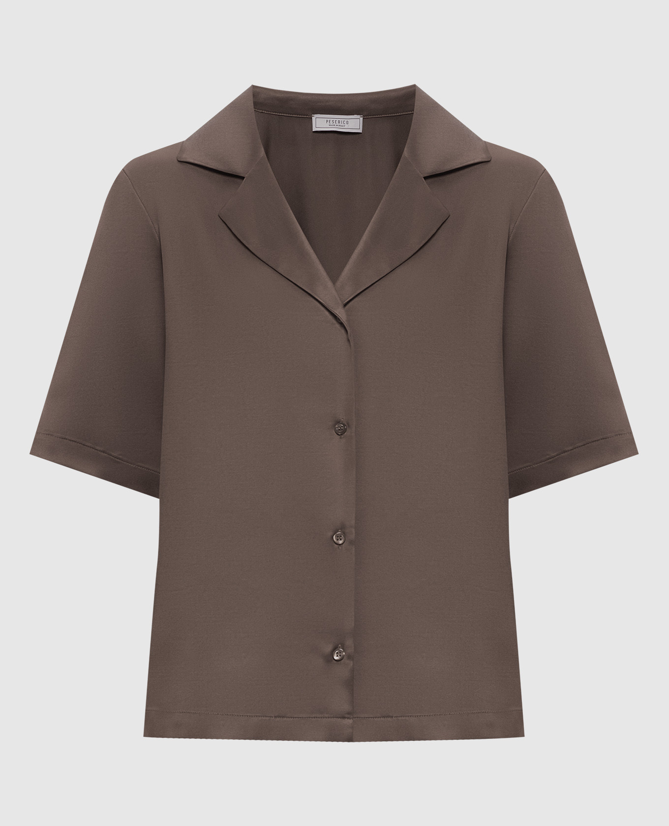 Коричневая блуза прямого кроя