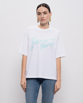 Balmain Белая футболка с логотипом GF1EG110BD41