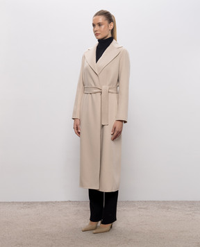 Max Mara Бежевое пальто POLDO на запах из шерсти POLDO