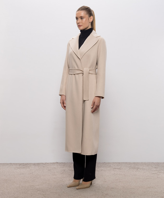 Max Mara Бежевое пальто POLDO на запах из шерсти POLDO изображение 3