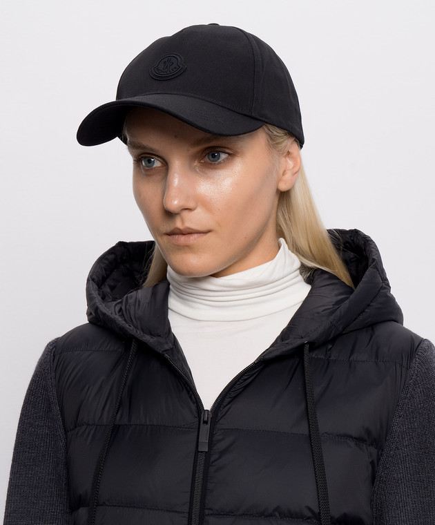 Moncler Черная кепка с нашивкой логотипа L20933B000580U082 изображение 2