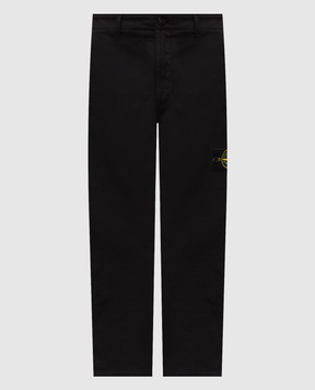 Stone Island Чорні штани з патчем логотипа L2S153100001S0404