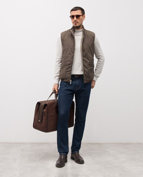 MooRER Коричневий двосторонній жилет FIORESI FIORESIWK