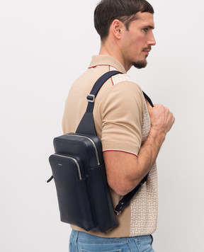 Bally Синяя кожаная сумка-слинг Capitol MAS03FVT710