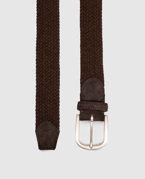 Canali Коричневый плетеный ремень KC0053650C