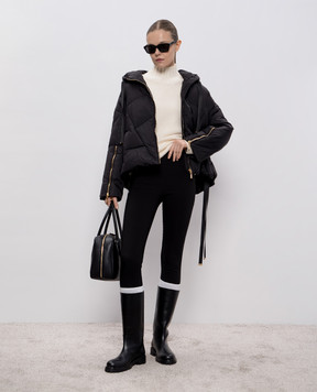 Twinset Черная пуховая куртка с логотипом 252TT2060