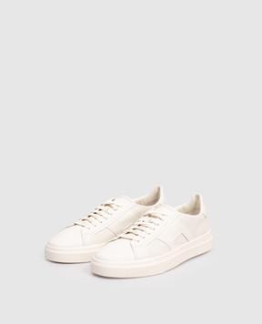 Santoni Білі шкіряні кросівки з перфорацією MBGT22068PNNTIFR