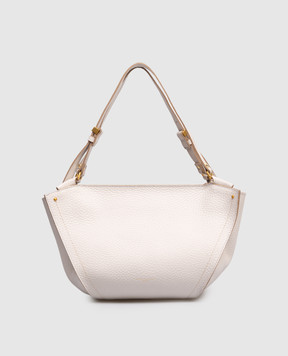 Gianni Chiarini Бежева шкіряна сумка-тоут Bloom з принтом логотипа BS12226RNGDBLTU