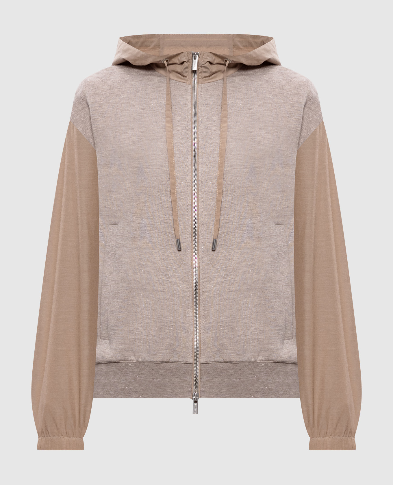 Бежевая спортивная куртка с люрексом