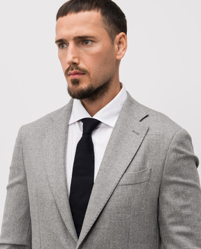 Canali Синий галстук из шерсти и шелка HJ0436118