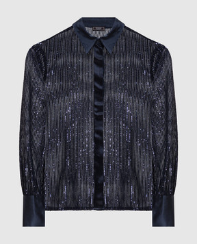 Peserico Синя блуза з паєтками E062636807B