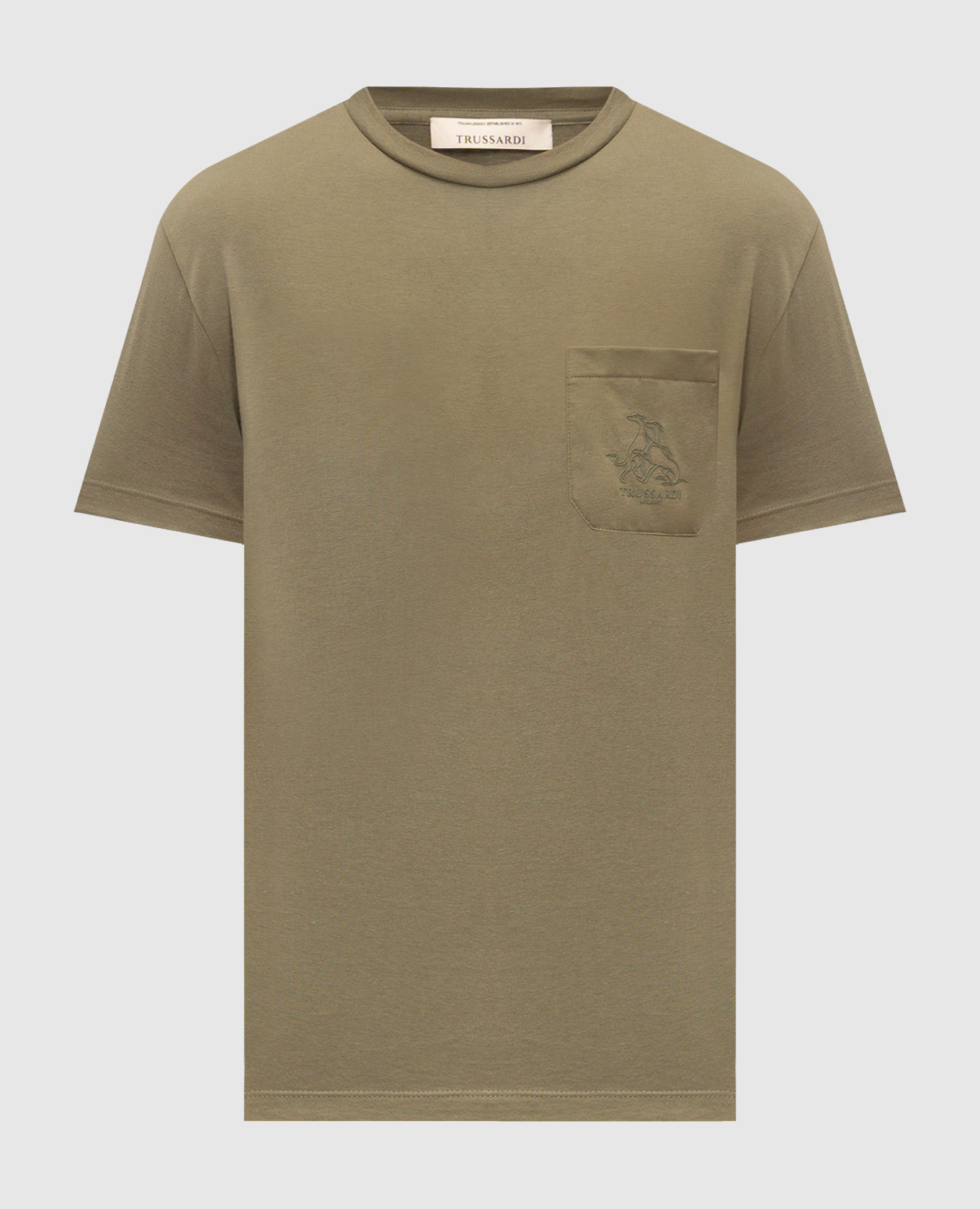 Футболка цвета хаки с принтом