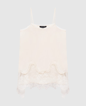 Fabiana Filippi Майка цвета айвори с шелком с кружевом TPD276F744M158