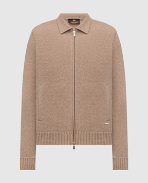 Enrico Mandelli Бежевий кардиган з кашеміру 2K090A5914