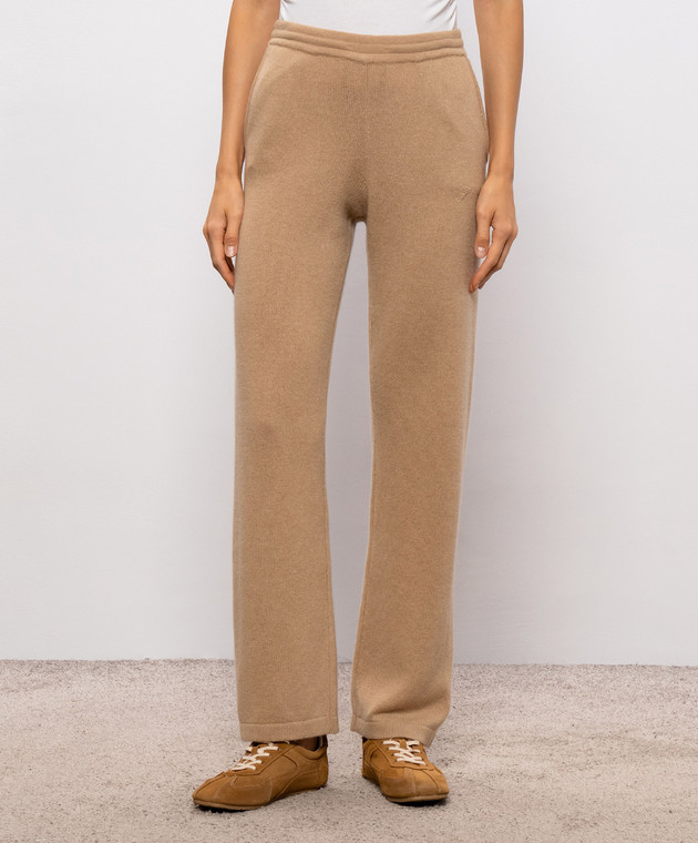 Sporty & Rich Коричневые брюки Ivana из кашемира и шерсти PA02785327BR24 изображение 3