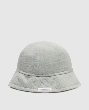 Dolce&Gabbana Детская зеленая панама с вышивкой монограммы LN5H74FU5YU