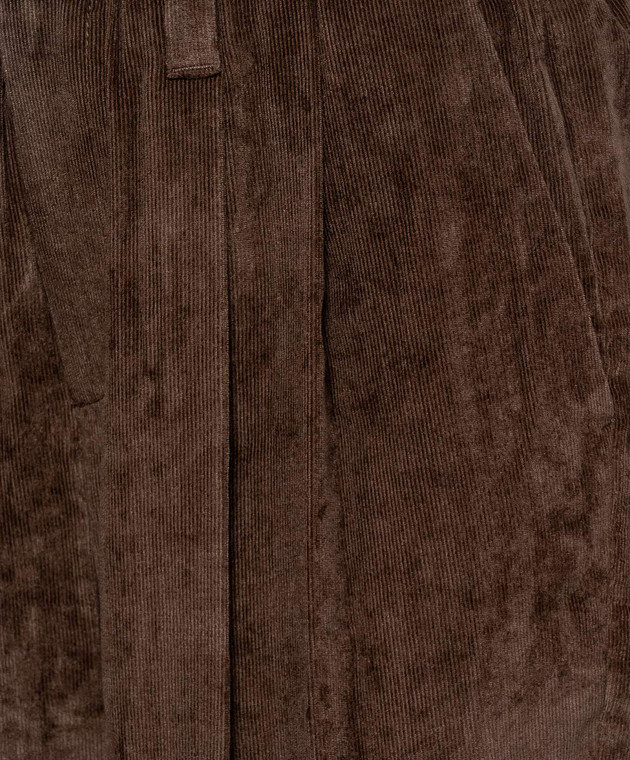 Brunello Cucinelli Коричневі вельветові штани з відворотами MP547P9274 зображення 5