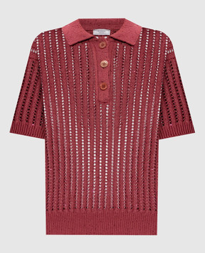 Peserico Бордове ажурне поло з паєтками A99081F0509110