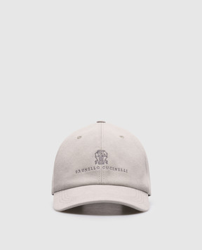 Brunello Cucinelli Серая кепка с вышивкой логотипа M277P9850