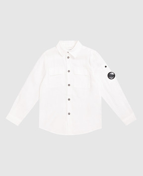 C.P. Company Детская белая футболка из льна CMC00ALUA0148
