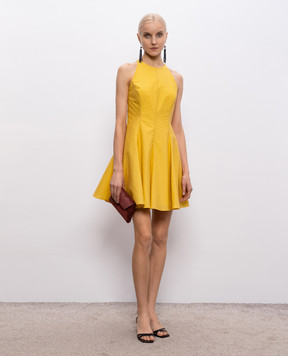 Brunello Cucinelli Желтое платье мини с эффектом жатки MPF79A5501