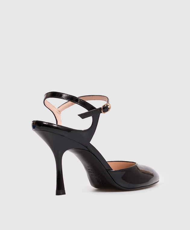 Stuart Weitzman Черные кожаные лакированные слингбеки Madison SN675 изображение 3