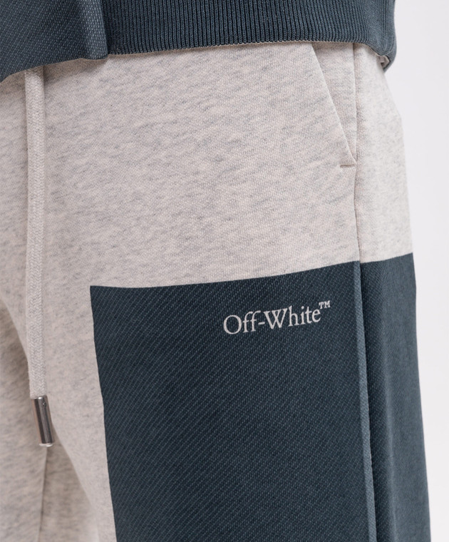 Off-White Серые меланжевые спортивные штаны 2FH00723B изображение 5
