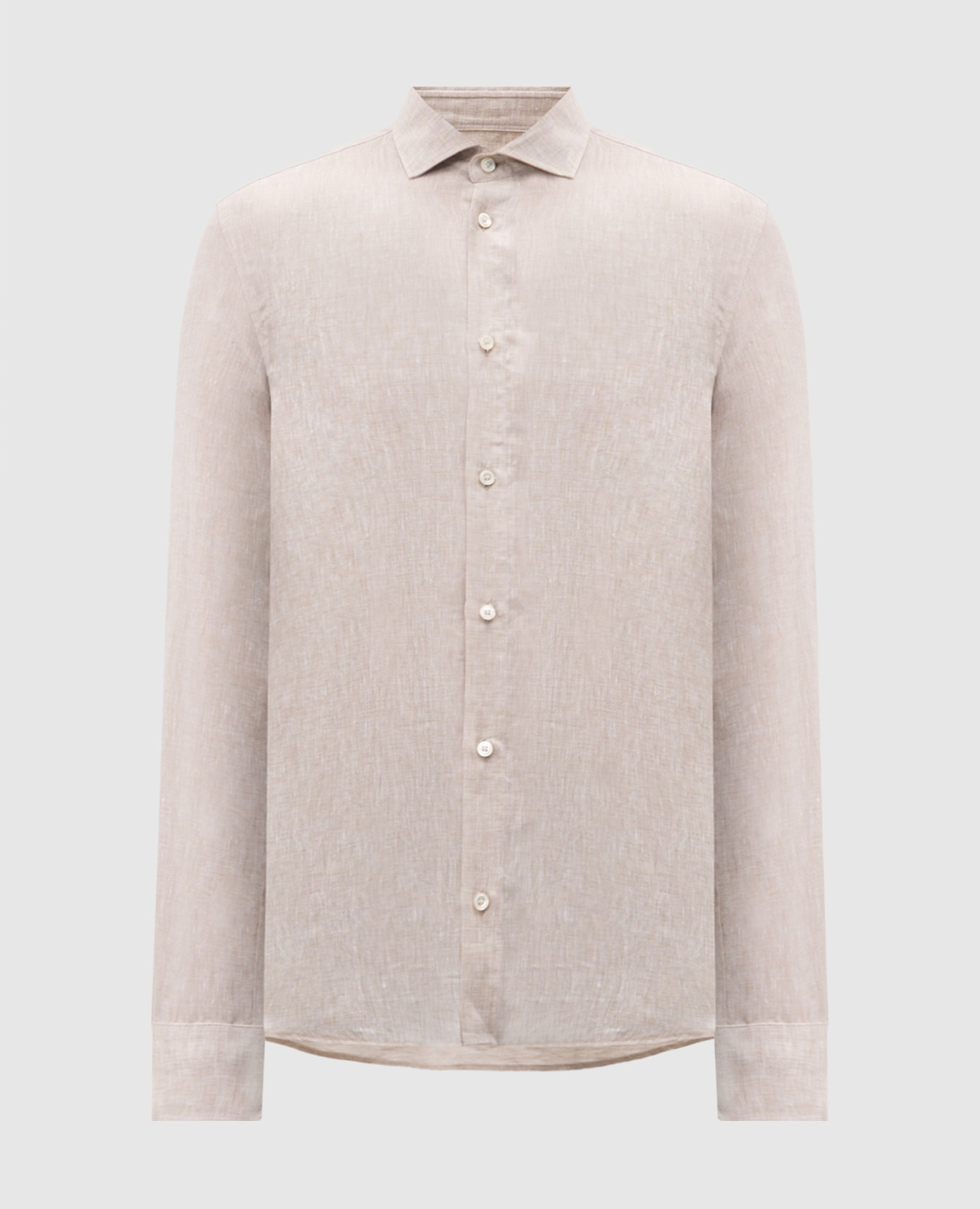 Бежевая рубашка из льна