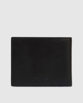 Off-White Черный кожаный портмоне с принтом логотипа OMNC085C99LEA001