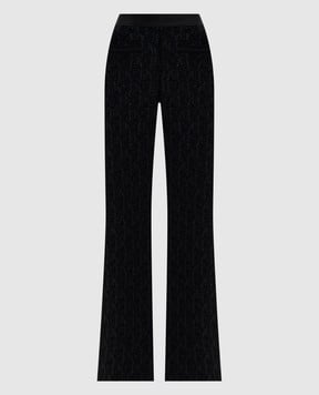 Palm Angels s Чорні штани кльош з люрексом PWHG026R24KNI001