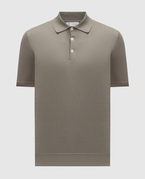 Brunello Cucinelli Поло цвета хаки M29800125