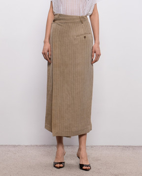 UMA WANG Бежева спідниця Grace з льоном UW2006