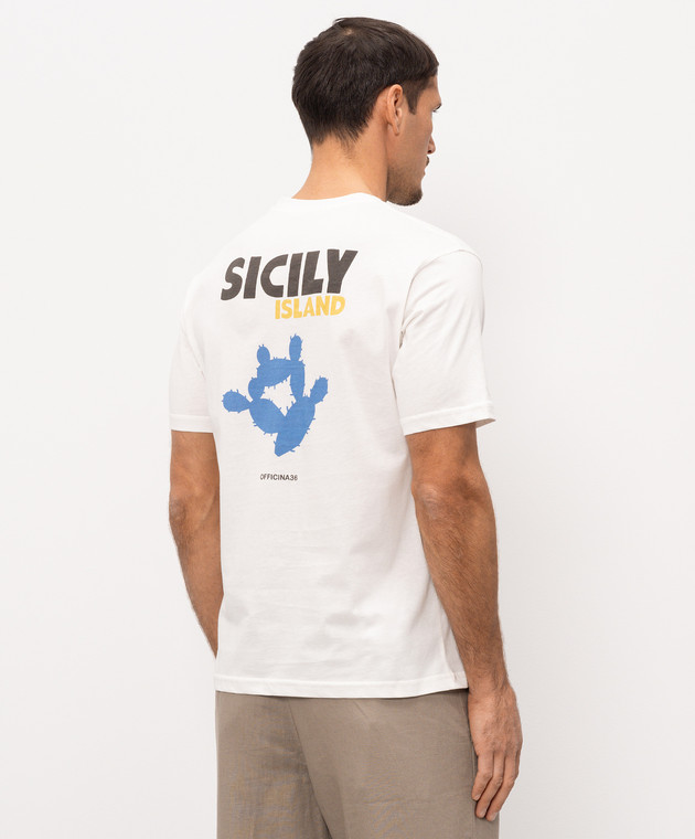 Officina 36 Біла футболка Sicily Island CUPF78 зображення 4