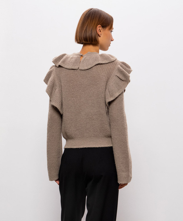 Twinset Коричневый свитер с оборками 262TT3200 изображение 4