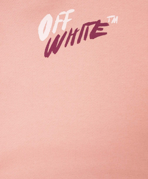 Off-White Детское розовое худи Arrow Writings 44GBB002F26F006 изображение 3