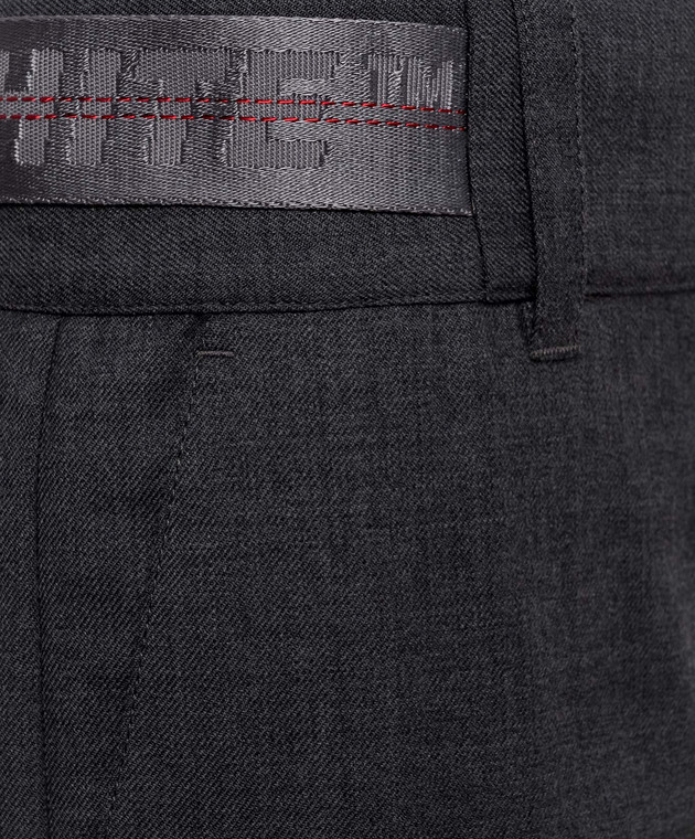 Off-White Серые брюки карго из шерсти 2FH00666B изображение 5