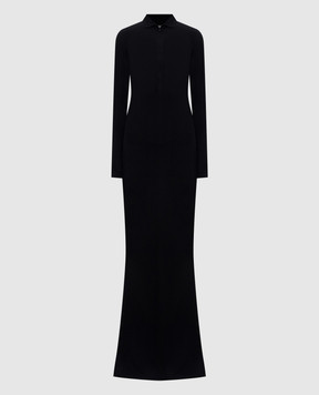 Thierry Mugler Чорна сукня максі з вовною 26P1RO18156029