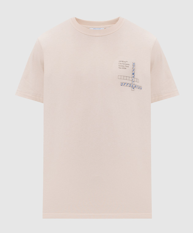Off-White Бежевая футболка Kyiv Connect Dots 29A00751T