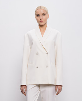 Loulou de Saison двубортный жакет SANCIA из шерсти цвета айвори SANCIALDS