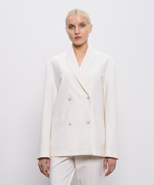Loulou de Saison Двобортний жакет SANCIA з вовни кольору айворі SANCIALDS зображення 3