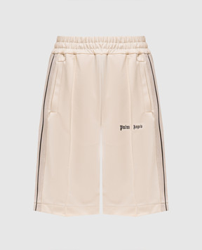 Palm Angels Бежеві шорти з вишивкою логотипа PMCL009S26FAB001