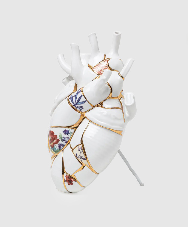 SELETTI Біла порцелянова ваза Love in Bloom Kintsugi 09929 зображення 4