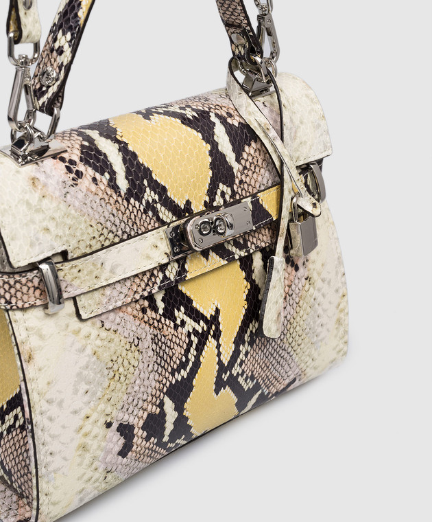 Gianni Notaro Кожаная сумка-сетчел с тиснением под кожу рептилии 099PITSTAMPNIKEL изображение 4