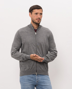 Brunello Cucinelli Кардиган серого цвета из шерсти и кашемира M2400106