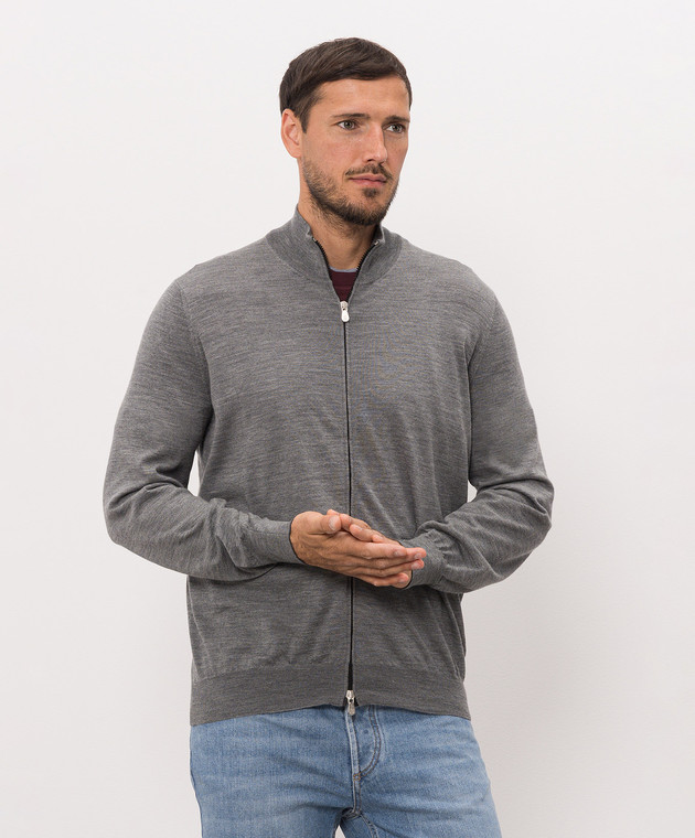 Brunello Cucinelli Кардиган серого цвета из шерсти и кашемира M2400106 изображение 3